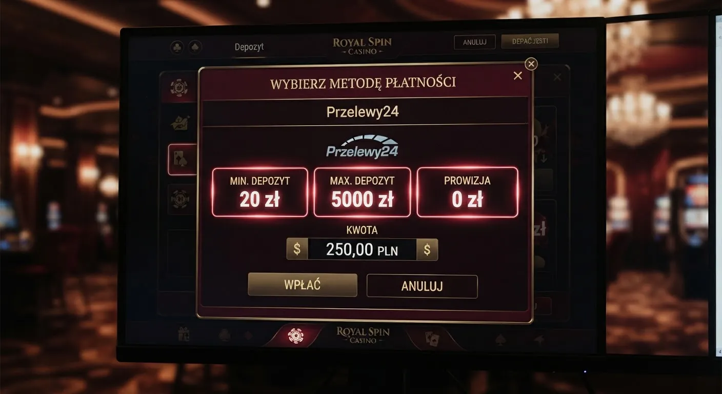 Przykładowe limity transakcji Przelewy24 w kasynie online